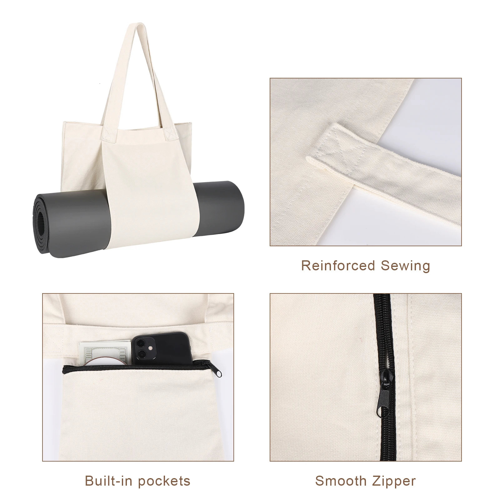 DIY Personalized Customized Yoga Mat Bag Large Capacity Washable Foldable Lightweight Pilates Canvas Carry Gift 250114