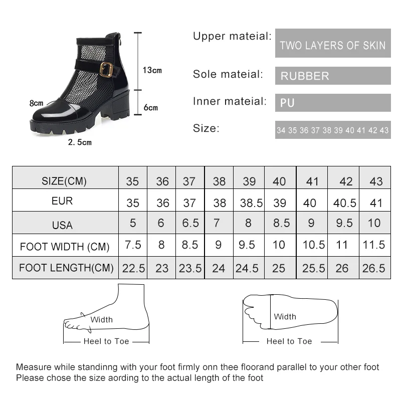 AIYUQI Women Summer Boots Mesh Genuine Leather Platform Women's Mesh Boots Large Size British Style Women Cool Boots