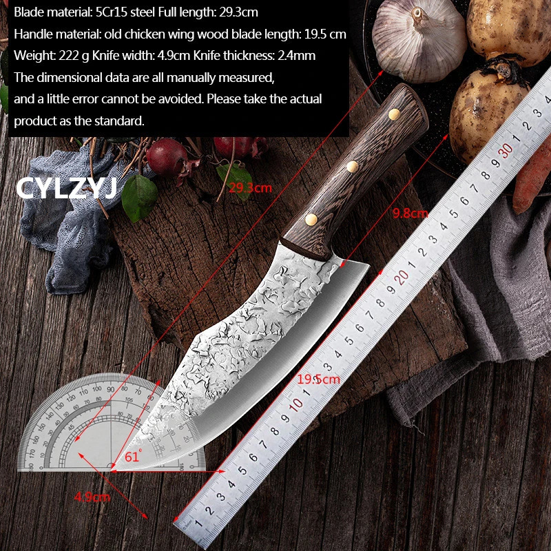 Forged knives butcher knives kitchen stainless steel meat cutters 241220