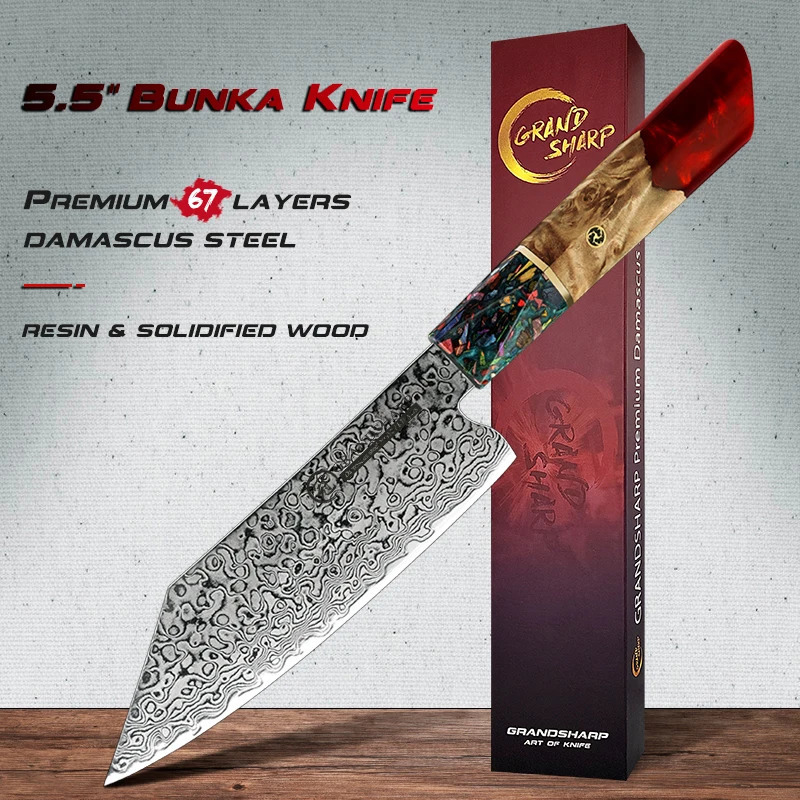 Damascus Knife 5.5-inch Kiritsuke Kitchen Chef Japanese Knife AUS-10 High Carbon Stainless Steel Cooking Knife Grandsharp 241220