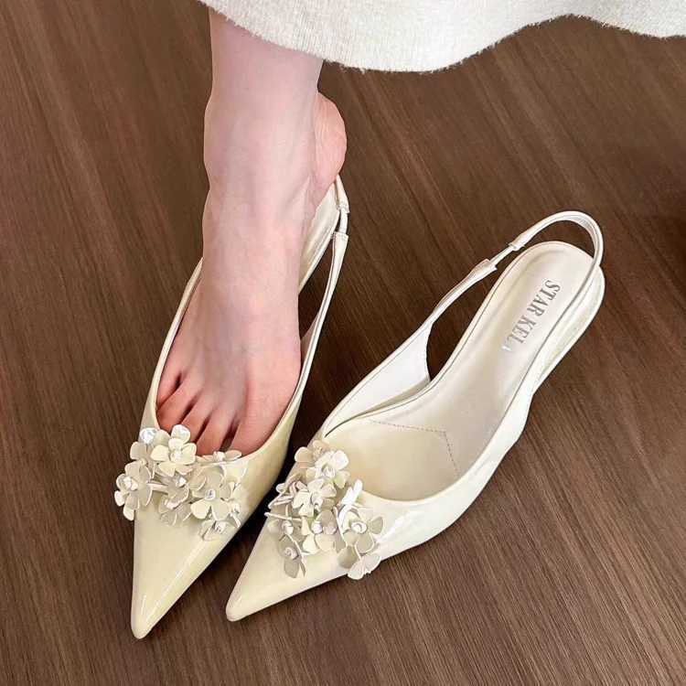 Green wer Pointed Toe elegant Wanxile party pump leather bridal shoes for H slip Tal women Y241219