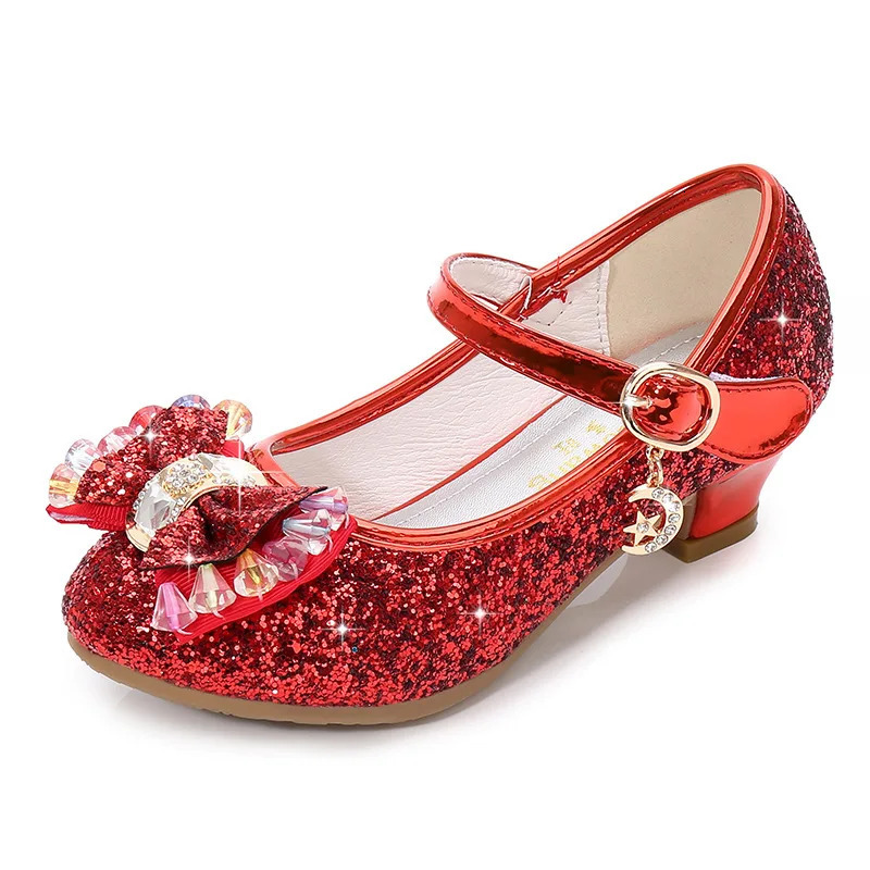 Children Princess Shoes Spring Autumn Girls Sequins Wedding Party Kids Dress Shoes Girls School Sandals Size 26-38 B668 241219