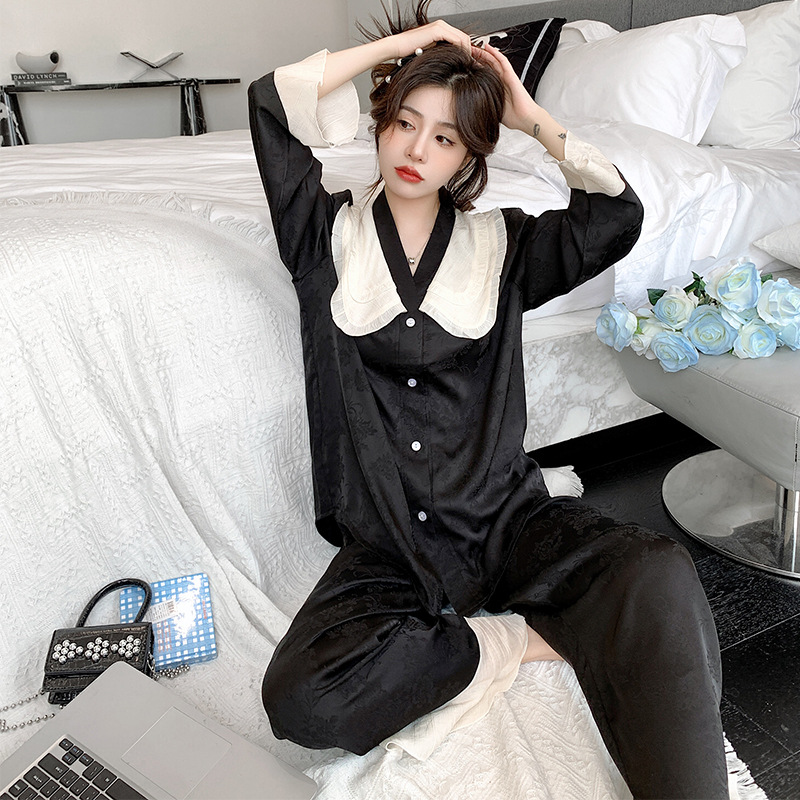 B871-Pajamas women 2023 new women's cotton silk home wear suit short-sleeved two-piece summer