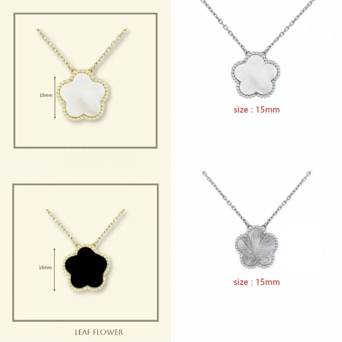 Clover Necklace Single Flower 15mm Medium Shell Pendant Necklace High Quality Stainless Steel Designer Necklace Luxury Jewelry for Women woman gifts