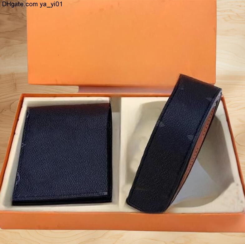 wallet Designer belt designer leather mens belt card holder set fashion checked plated gold buckle ceinture black brown purse luxury belt for woman designer fa093