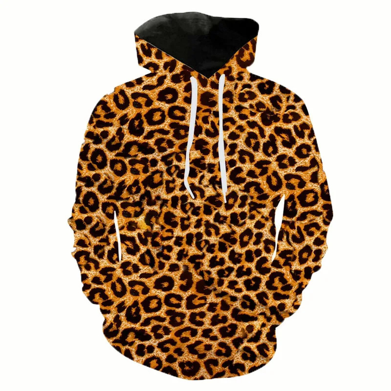 Fashion Sexy Leopard Hoodies Animal Cheetah 3D Print Women Men Long Sleeve Hooded Sweatshirts Harajuku Pullovers Female Clothing 241216