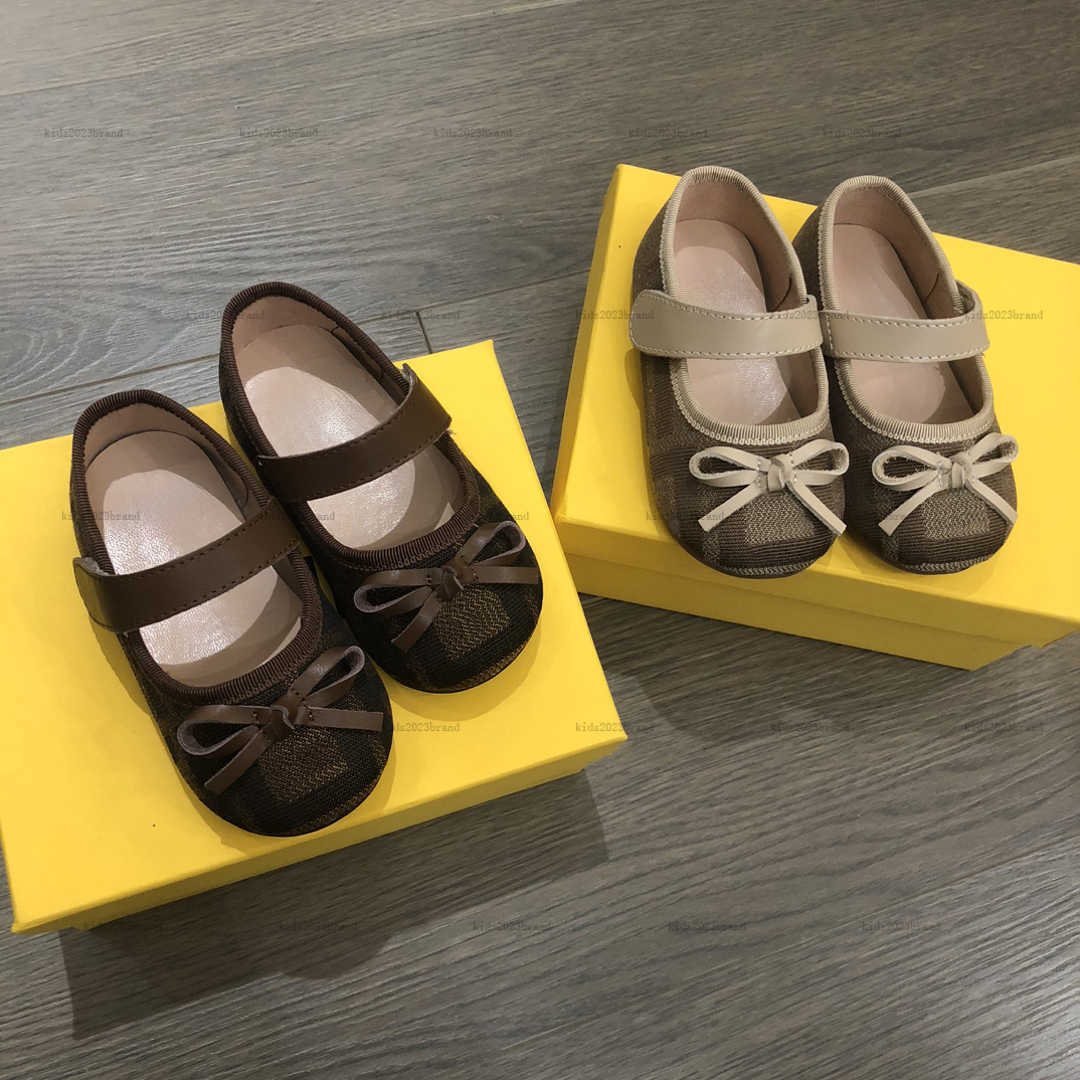 New toddler shoes designer baby girls shoes Size 20-25 Box Packaging Kids shoe Bow ribbon decoration infant walking shoe