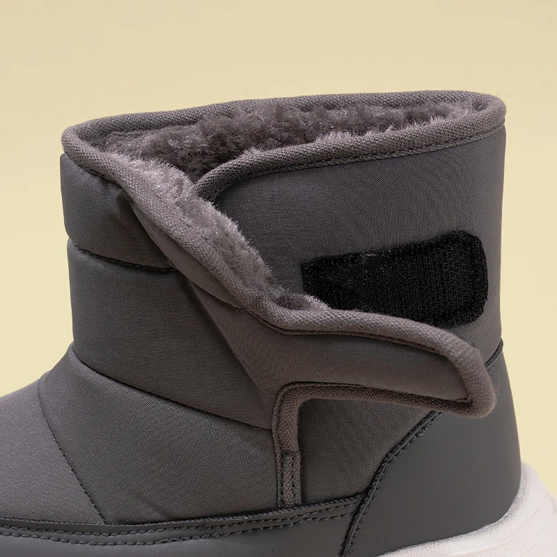 Winter Waterproof Fabric Big Kids Fleece Snow Boots Children Warm Chunky Sole Casual Plush Boots EKF75 241219