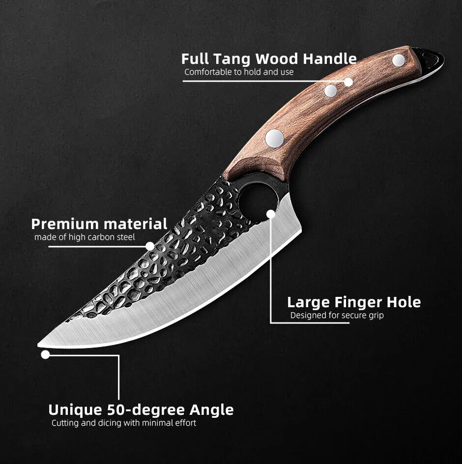 Meat Butcher Boning Knife Viking Chef Set Japanese Kitchen Hand Forged Fish 241220