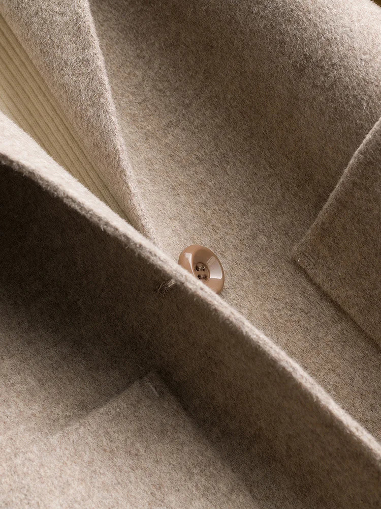 Autumn and winter womens sweater 100 Merino wool premium sense Korean highend doublesided coat loose 241217