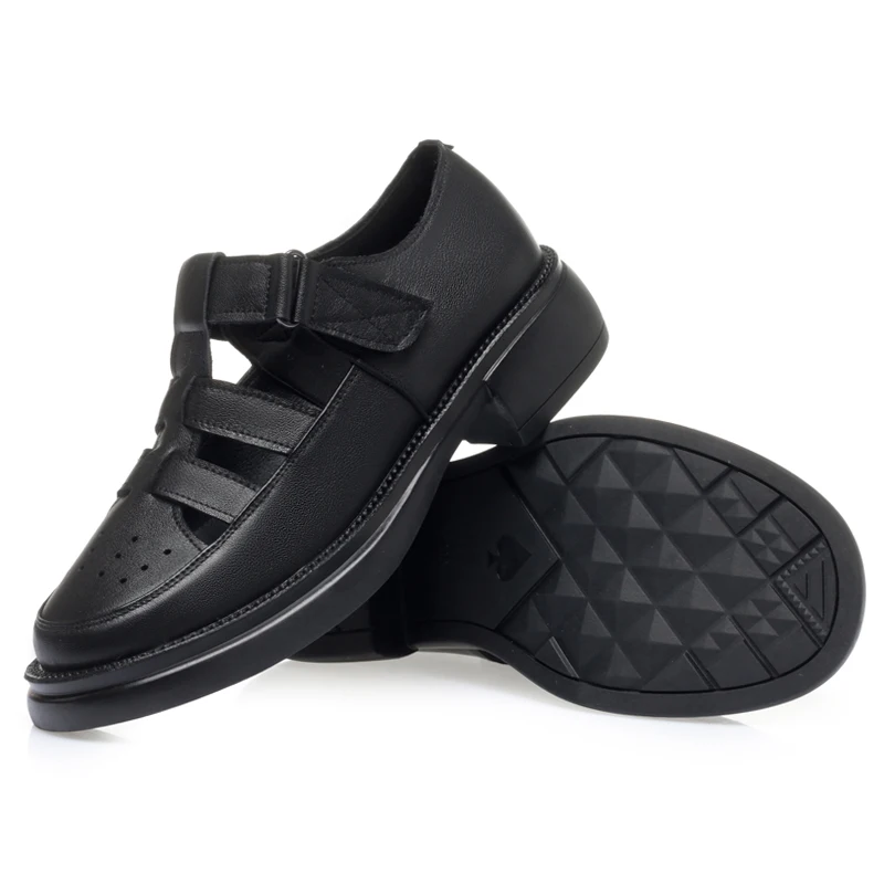 AIYUQI Women Genuine Leather Sandals Large Size Non-slip Women Summer Sandals Casual Round Toe Female Gladiator Sandals