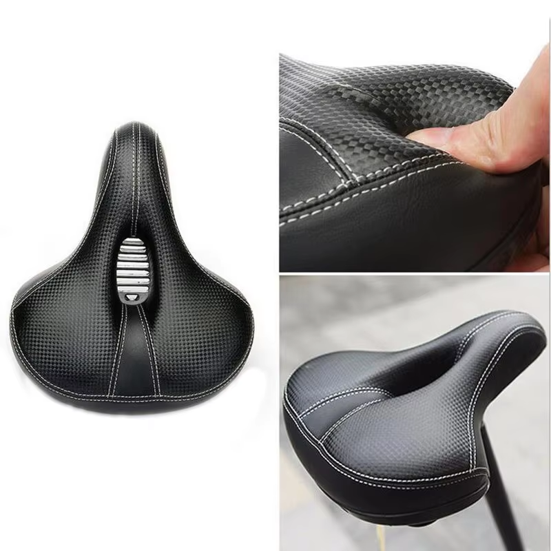 Soft Foam Wide Bicycle Saddle PU Leather Comfort Bike Seat For Cycling