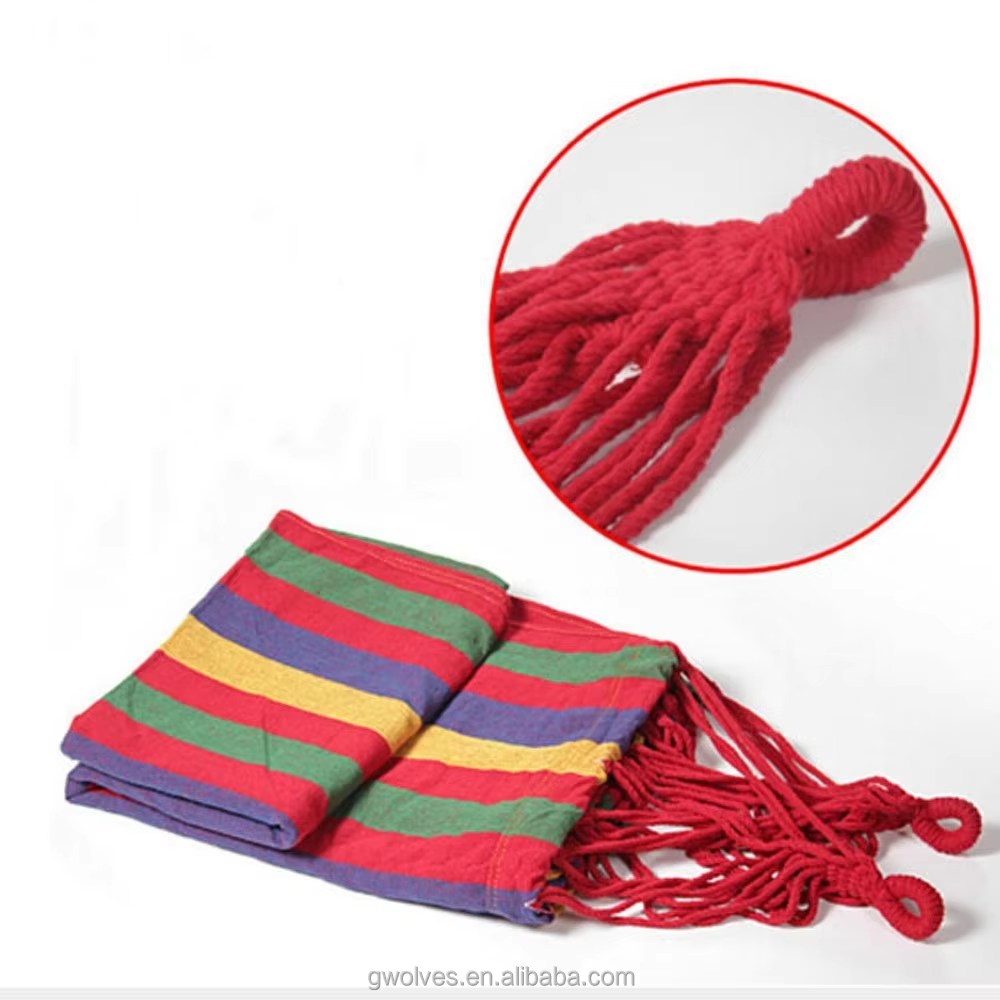 Outdoor camping hammock portable folding double canvas hammock swing