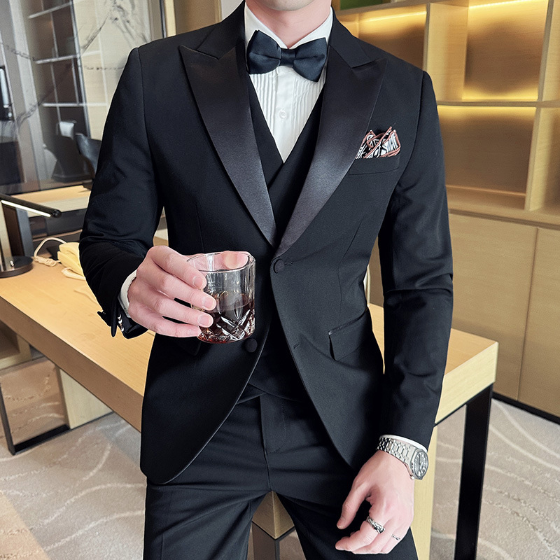 F1227Groom wedding dress host banquet annual meeting suit