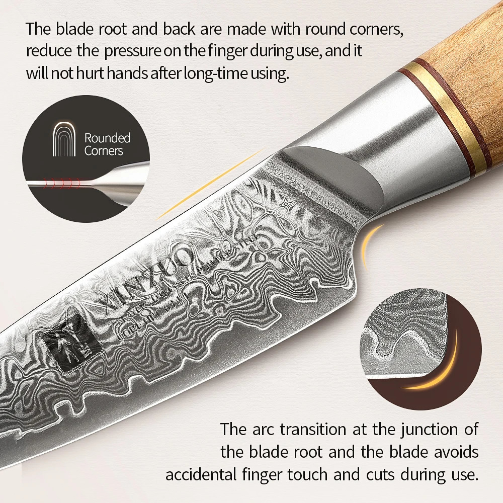 XINZUO 3.5-inch Paring knife 73 layer Damascus steel practical knife VG10 vegetable and fruit knife 241224