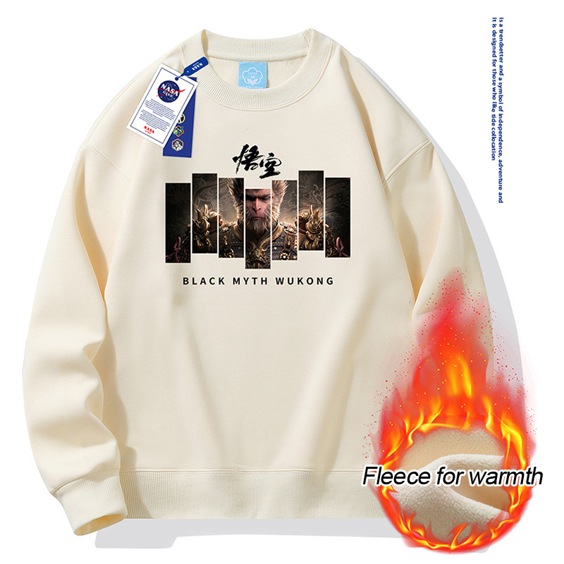 NASA co-branded round neck sweater men's fall men's heavyweight loose tops men's tide padded thickened jacket tide m031
