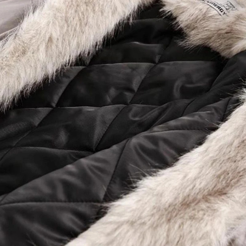 Vintage Fashion Fuax Fur Hooded Cooton Coats Winter Thiken Warm Loose Casual Chaqueta Tops Korea Snow Wear Women Jaqueta Casaco 241219bj