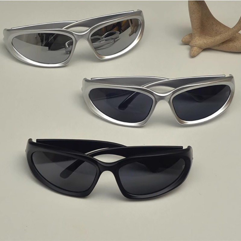 Y2k New Punk Sports Sunglasses For Men Women Luxury Brand Designer Sun Glasses Men's Fashion Vintage Shades UV400 Goggle Eyewear CAVALLO BIANCO C