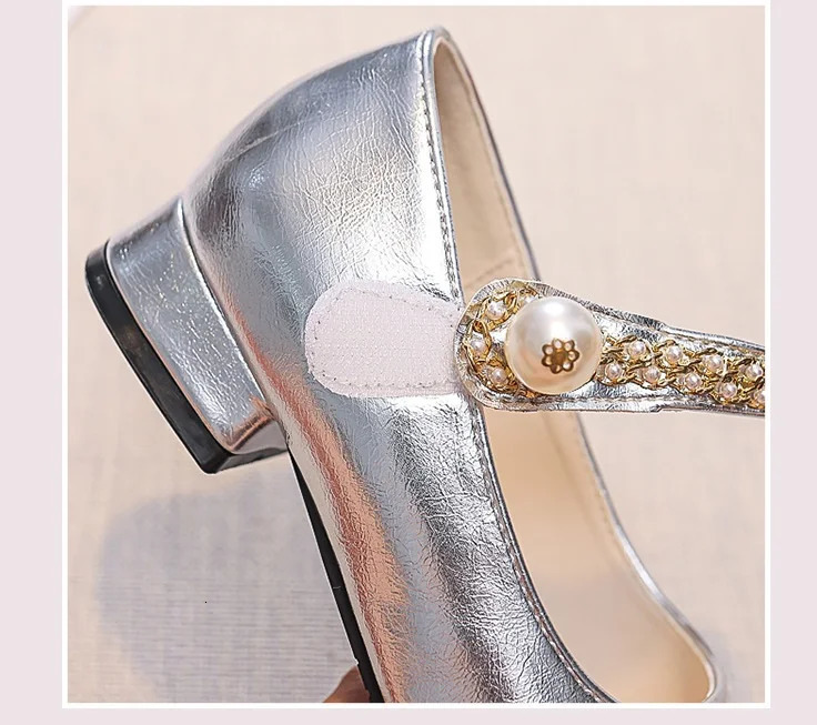 Girls Leather Shoes Kids Dress Shoes for Wedding Party Bling Glitter Flat Sandals Fashion Breathable Loafers 241219