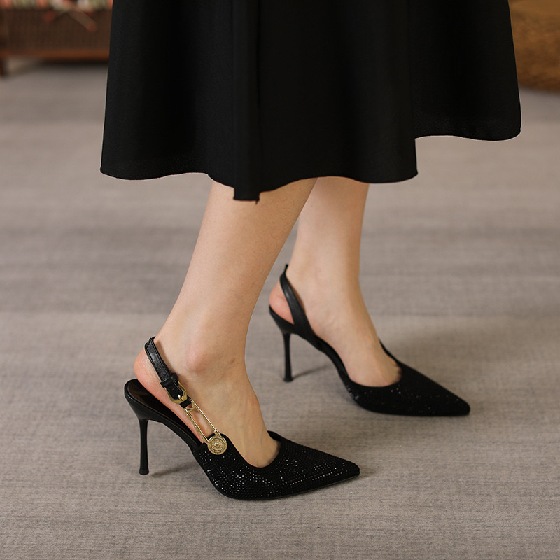 Women Elegant Pointed toe Sgbac Stiletto High heels Spring Summer Fashion Shoes 240615