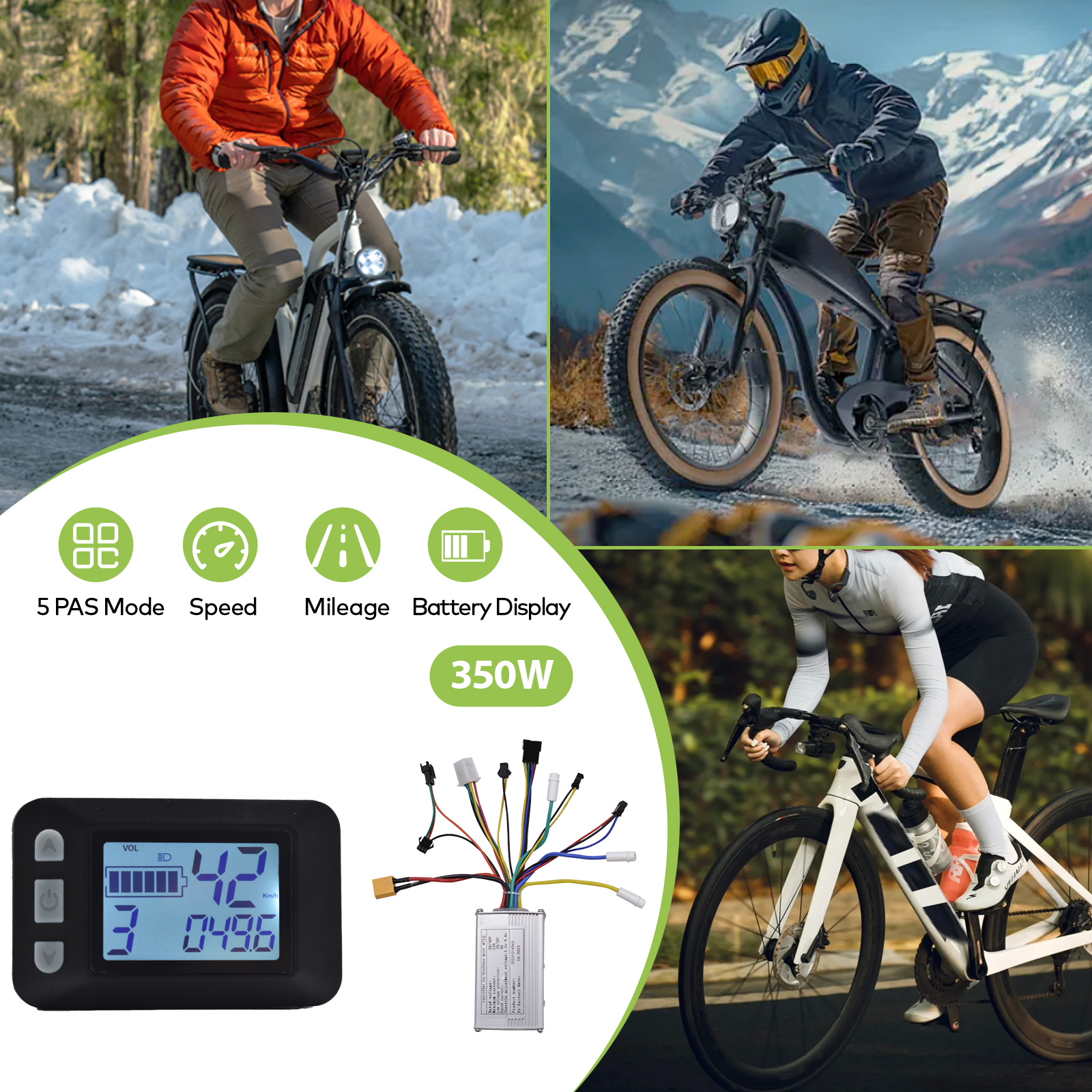 P9 LCD Display Dashboard LCD Display Meter LCD Screen 24V 36V 48V 60V Electric Bike Meter For Electric Scooter