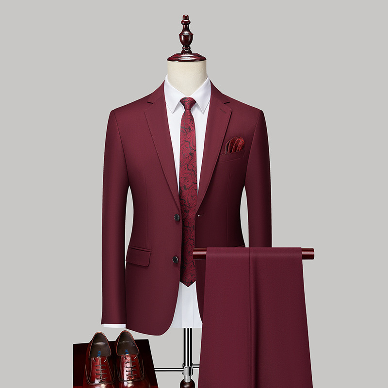 G1220Suit men's striped business two-piece suit groom wedding suit