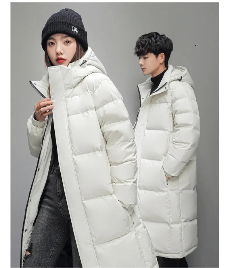 Men Winter Down Jacket Fashion Korean Style Jacket Slim Warm Hooded Duck Windproof Black Male Outwear 241220