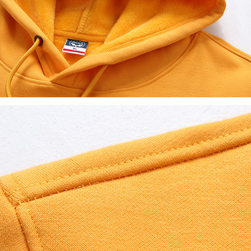 Autumn and winter Hong Kong style padded hooded sweater men's large size trend thick clothing suit pullover students warm jacket m030
