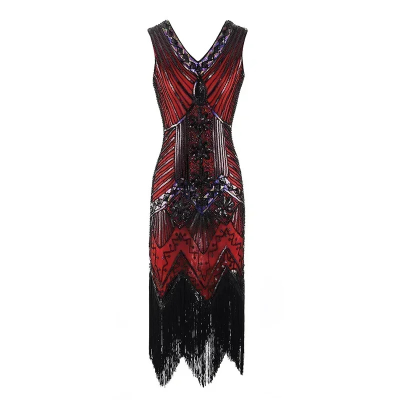 1920s Flapper Dress Plus Size S-4XL Womens Fashion Vintage Great Gatsby Charleston Sequin Tassel 20s Party Dress Costume 241216