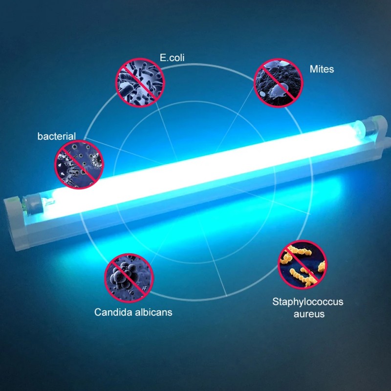 T5 UV Sterilizer Lamp AC 110V 220V 6W 8W LED Tube Ozone Germicidal Light Bactericidal Ultraviolet Lamp Indoor Disinfection Light