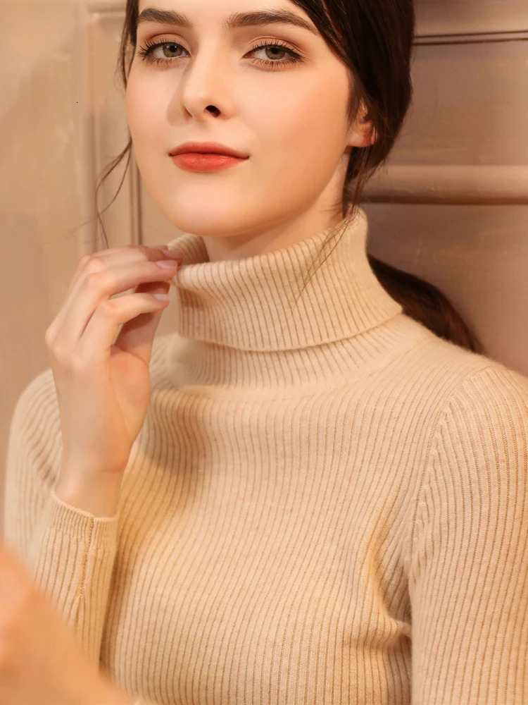 ITOOLIN Winter Women Turtleneck Sweater Basic Knitted Soft Pullovers Cashmere Jumpers For Women Elastic Warm Sweaters Autumn 241217