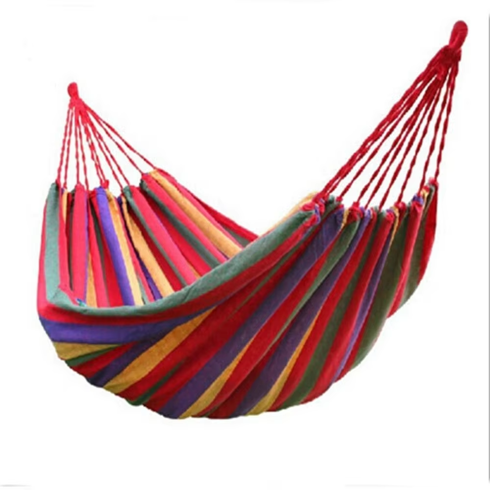 Outdoor camping hammock portable folding double canvas hammock swing