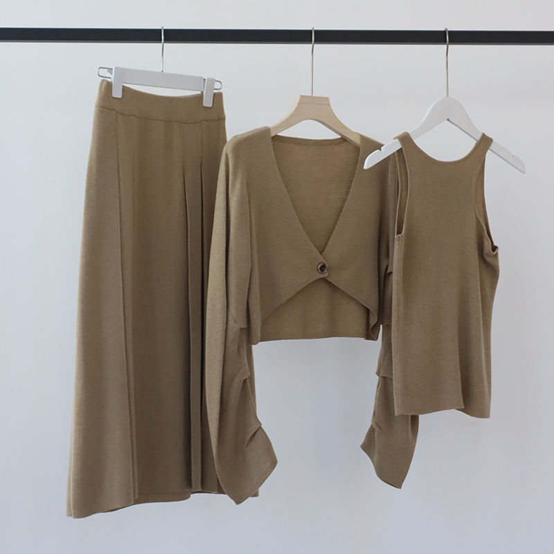 DIB11 2025 Charm Fit Beige Cotton knitwear dress
