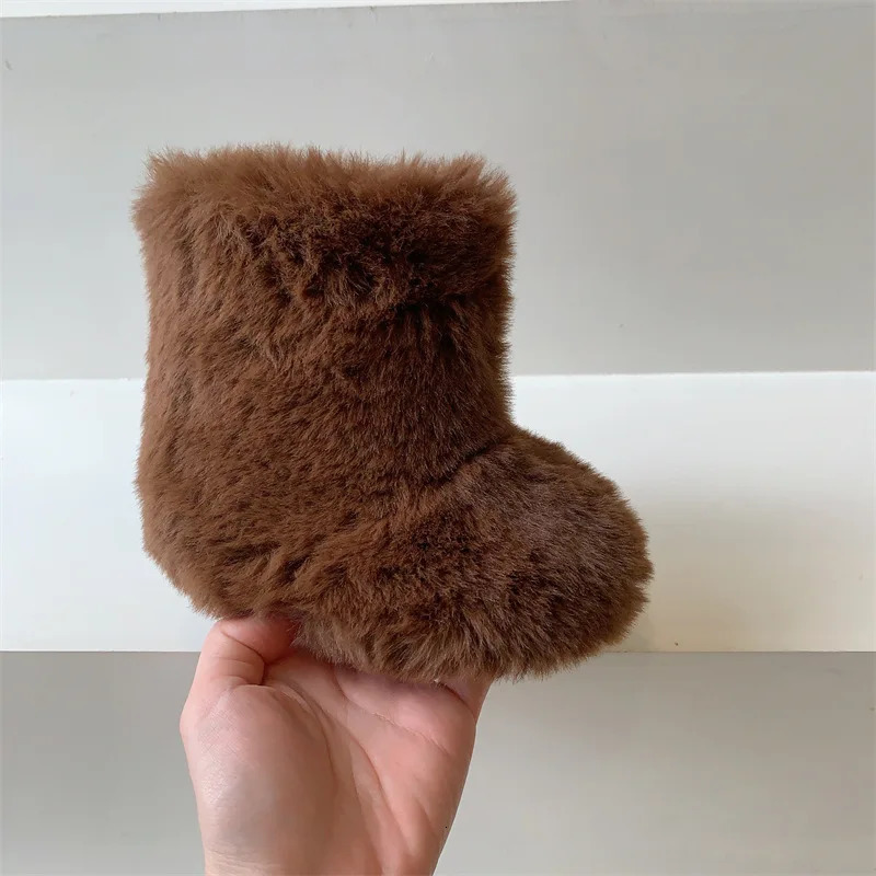 Child Snow Boots Winter Kids Fur Cotton Boot Fashion Cute Girls Boot Warm Boy Cotton Shoes Kids Shoe Botas Mujer 241219
