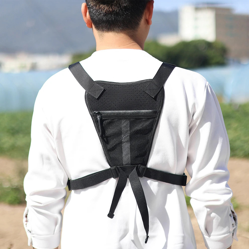Tactical Chest Bag Unisex Running Vest Bag with Adjustable Straps Lightweight Front Vest Bag Large Capacity Outdoor Climbing Bag 241219
