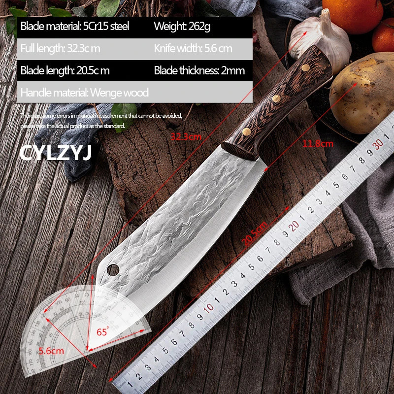 Forged knives butcher knives kitchen stainless steel meat cutters 241220