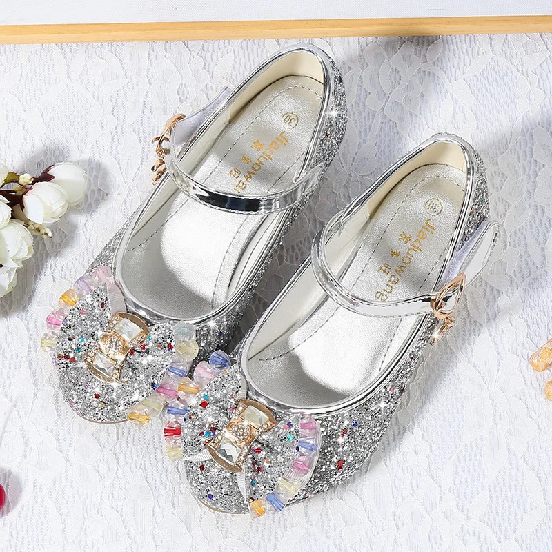 Children Princess Shoes Spring Autumn Girls Sequins Wedding Party Kids Dress Shoes Girls School Sandals Size 26-38 B668 241219