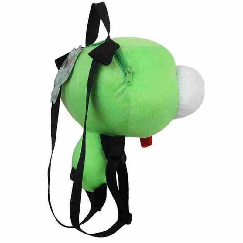 14 inches New Alien Invader Zim 3D Eyes Robot Gir Cute Stuffed Plush Backpack Green Bag Xmas Gift girl plush toyXJ241219
