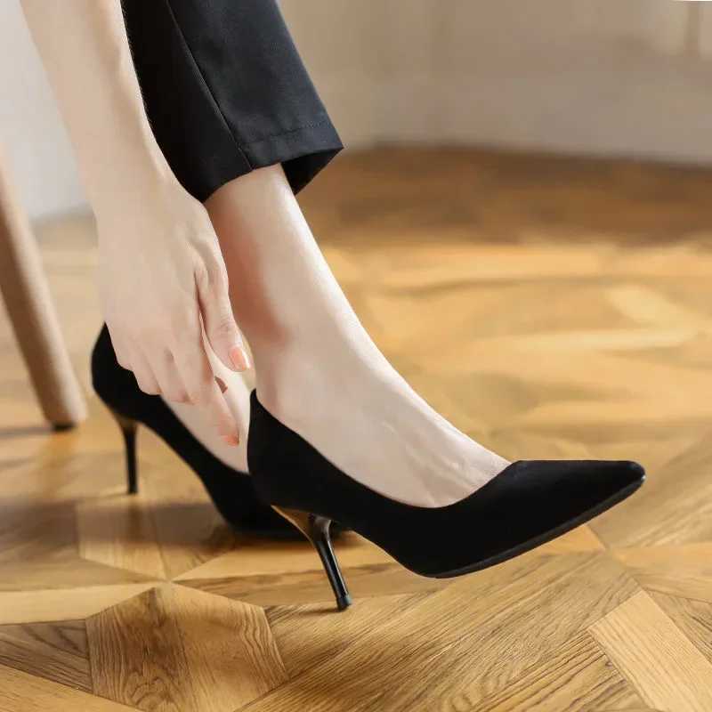 Womens 10cm High Heel Shoes Pointed Stiletto Glossy FDO Nightclub Graduation Thread Y250319