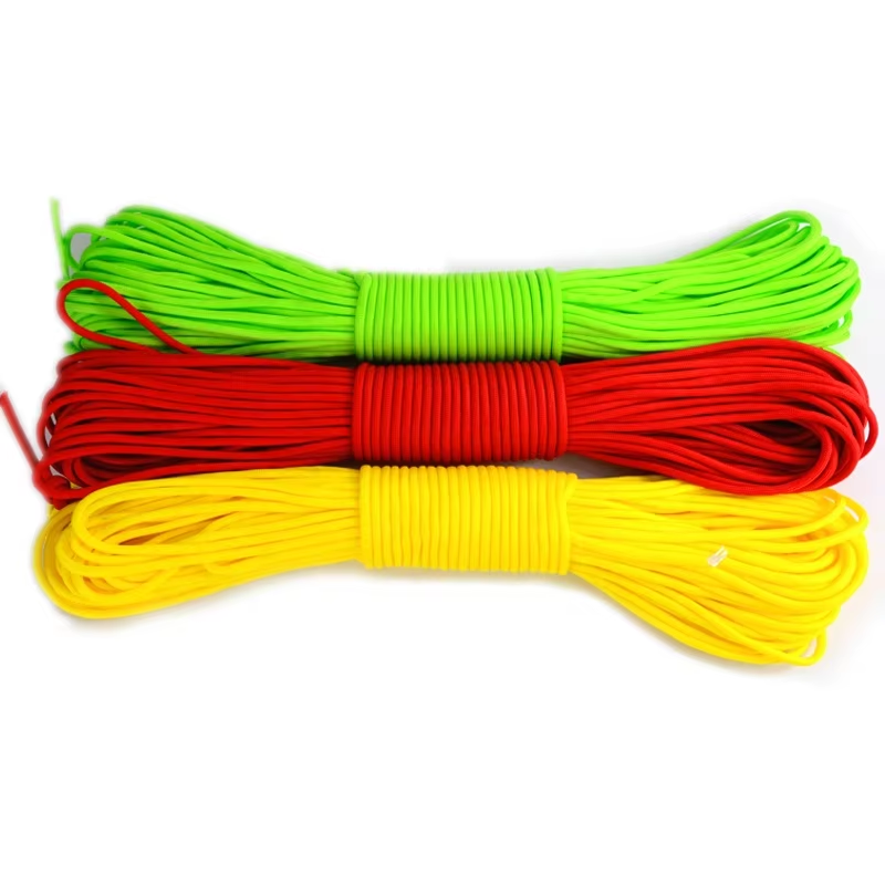 camping survival 550 paracord 4mm polyester parachute cord rope