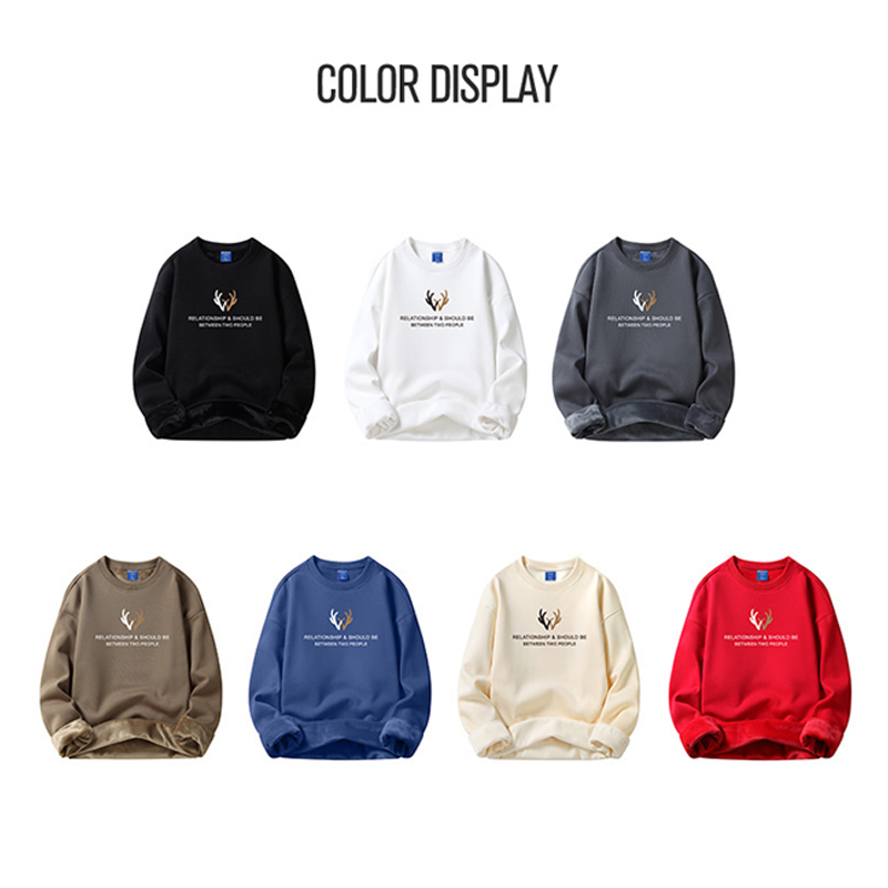 Students round neck padded sweater men's fall and winter ins tide loose printing casual versatile clothes jacket hoodie m034