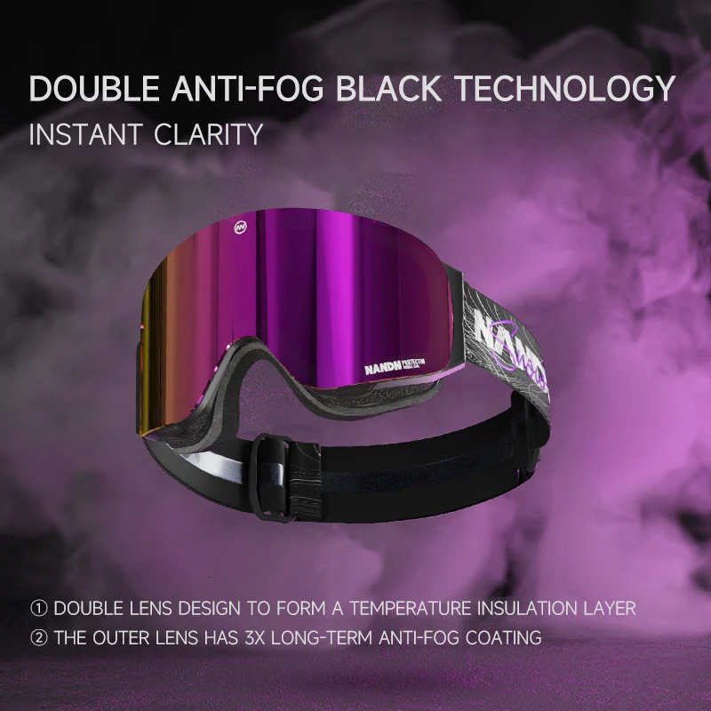 Professional Ski Goggles Magnetic Anti-fog Lenses Snow glasses Skiing For Men And Women Equipment Snowboard 241219