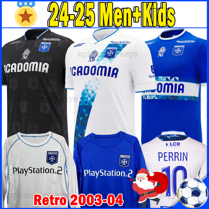 24 25 AJ Auxerre TRAORE Soccer Jerseys 2024 2025 AJA PERRIN SINAYOKO Retro 2003 04 Football Shirts ADO BAIR OWUSU RAVELOSON DIOMANDE JUBAL AKPA Men Uniforms Kids Kits