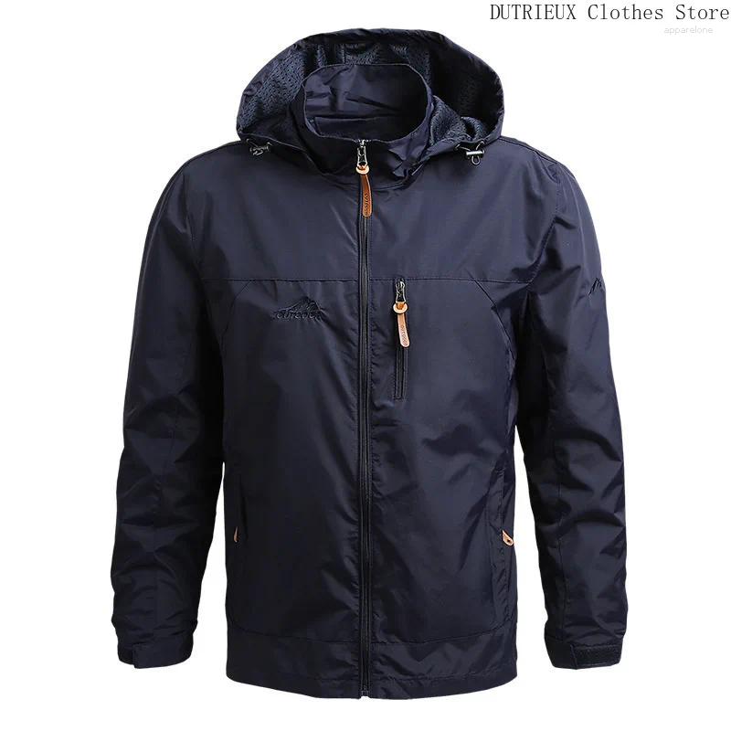 Mens Jackets Trench Coat Oversized Jacket Waterproof Outdoor Hooded Sports European Size M-5XL Wilderness Climbing Thin Man