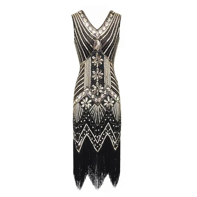 1920s Flapper Dress Plus Size S-4XL Womens Fashion Vintage Great Gatsby Charleston Sequin Tassel 20s Party Dress Costume 241216