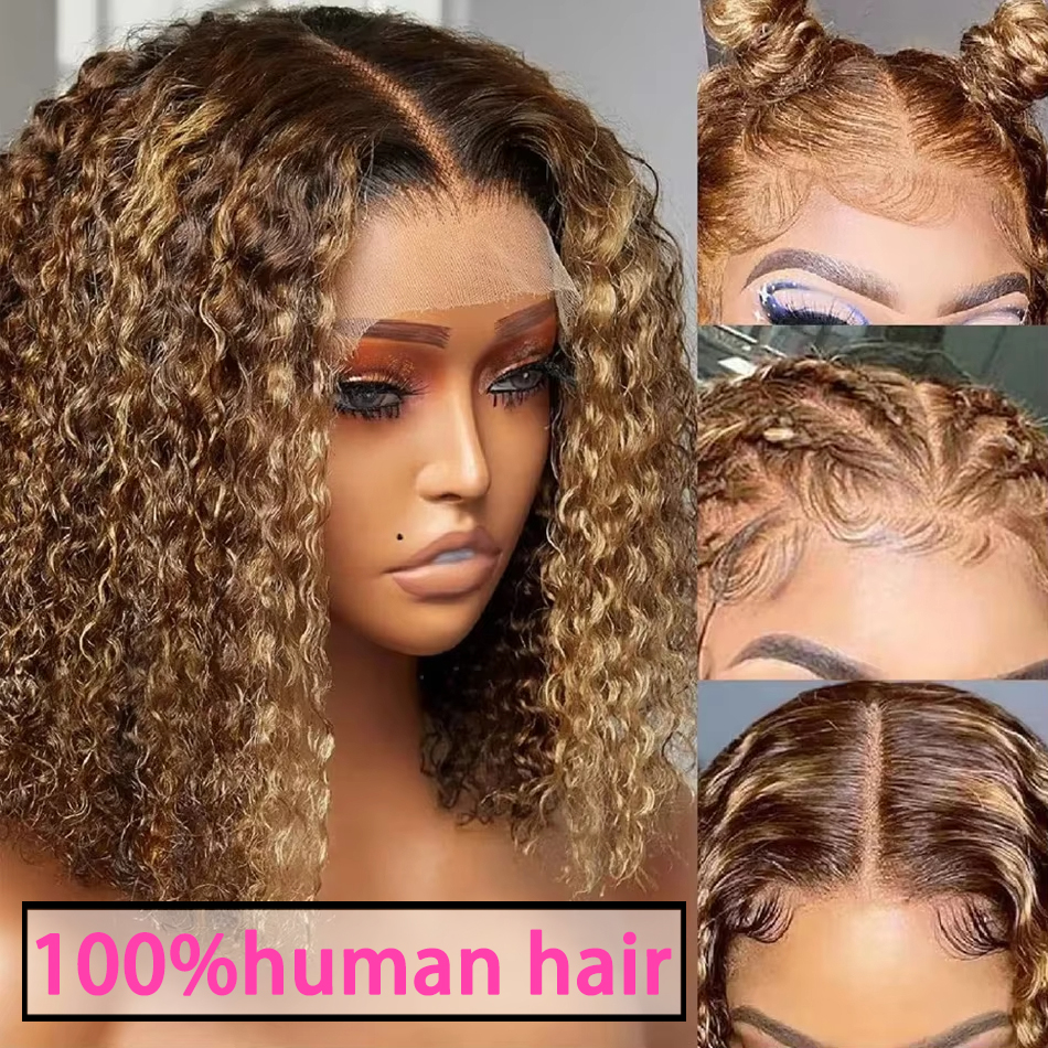 Piano Blonde Lace Wig 100% Really Human Hair Wigs 30 Inch Wet And Wavy 13x4 Kinky Curly Lace Front Wigs Transparent 280 Density Glueless Body Wave Hai