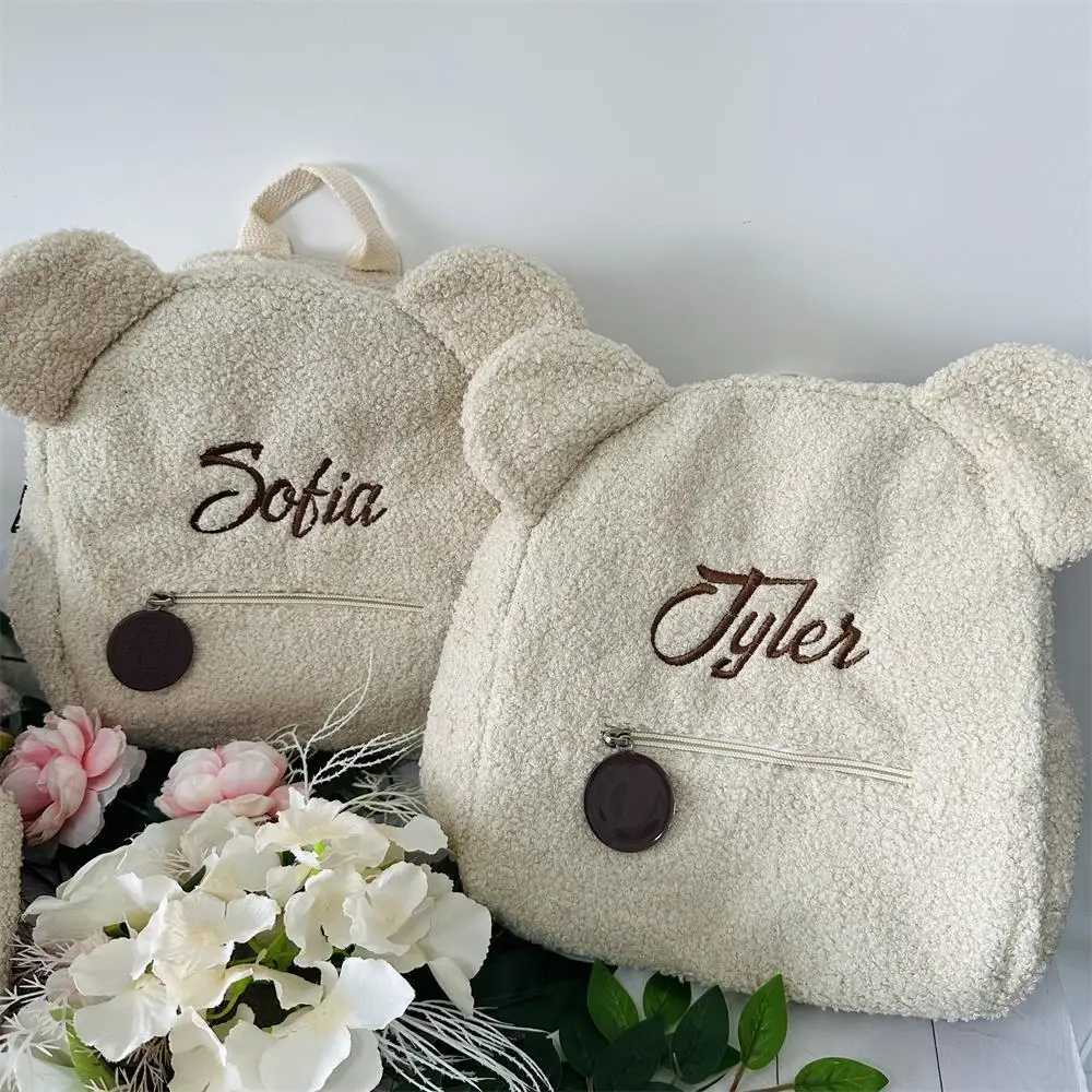 Teddy Bear Backpack Toddler backpack custom name backpack Embroidered bag Embroidered kids backpack Toddler Backpack CustomXJ241219