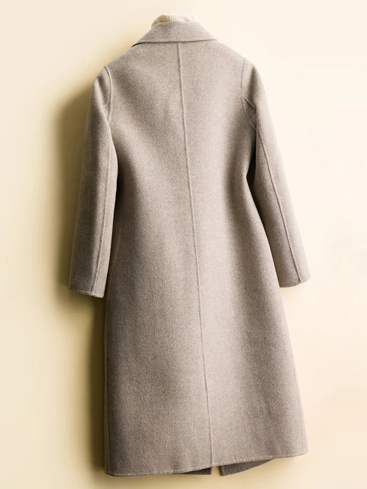 Autumn and winter womens sweater 100 Merino wool premium sense Korean highend doublesided coat loose 241217