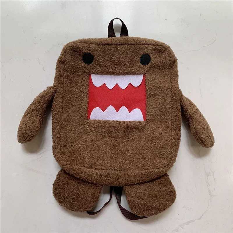 Domo Kun Plush Backpack Kaii Cute Bags for Kids Women Men Anime Body School Backpack Schoolbag BrownXJ241219