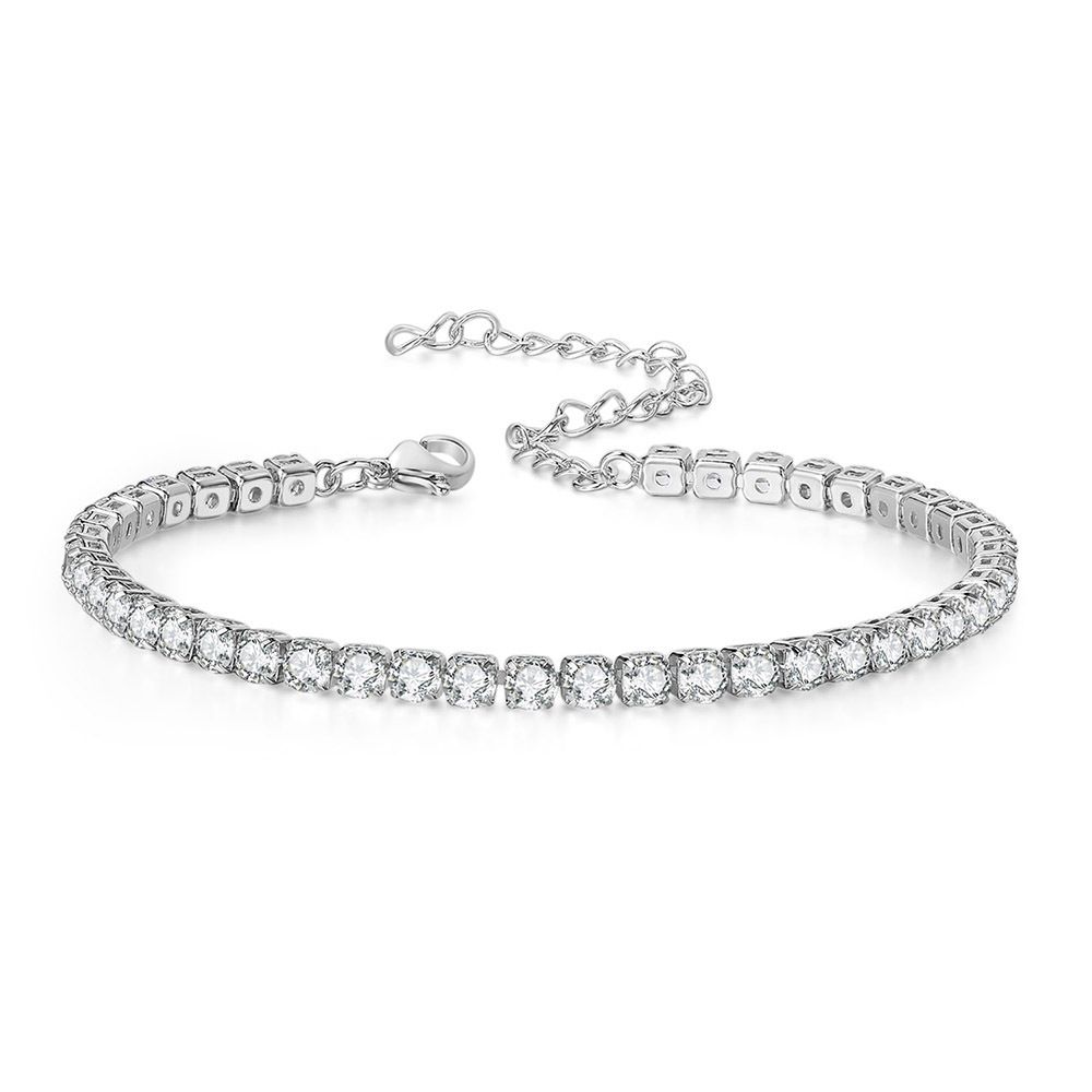 Choucong Brand Ins Top Sell Tennis Anklets Simple Fashion Jewelry 18K Gold Fill Round Cut White 3A Cubic Zircon CZ Diamond Gemstones Party Women Ankle